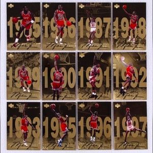 1998 Michael Jordan Upper Deck Gatorade Promo Complete 12-Card Jumbo Set Gold